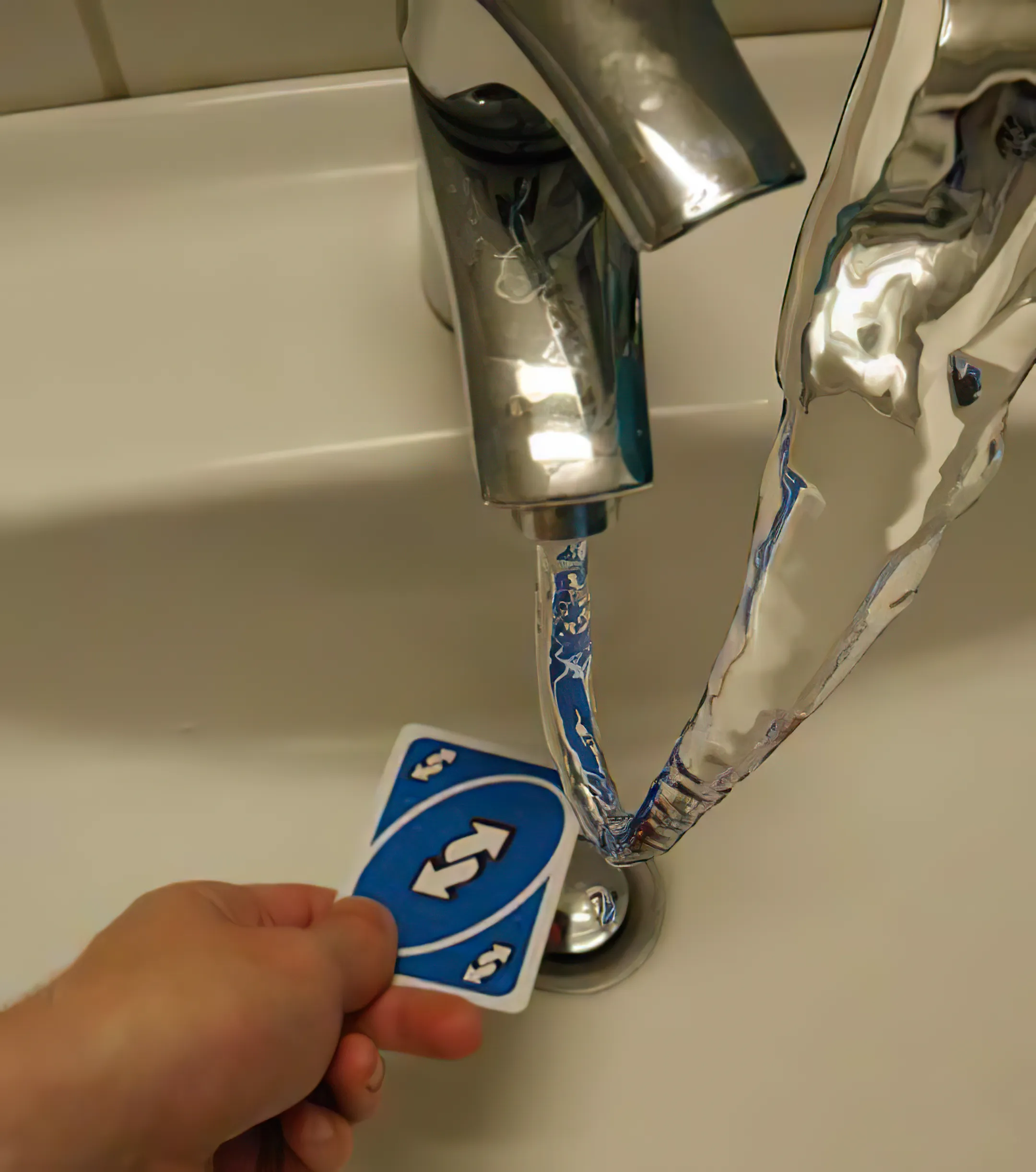 Water UNO Reverse meme template