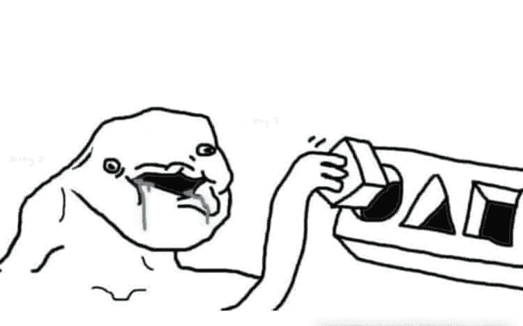 stupid dumb drooling puzzle meme template