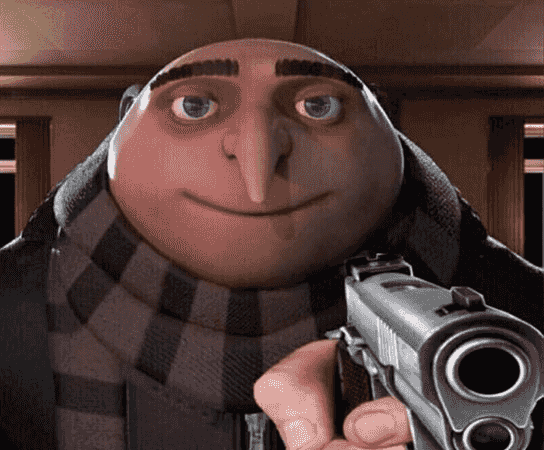 gru gun meme template